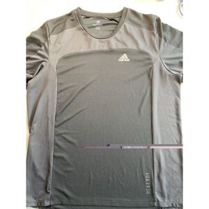 Adidas HEAT.RDY Running Tee Shirt Mens XL Grey Black Activewear GK4301
